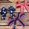 Patriotic Ribbon Wired Navy with White Star 1-1/2 Inch x 10 Yard Red White Blue Ribbon 4th of July